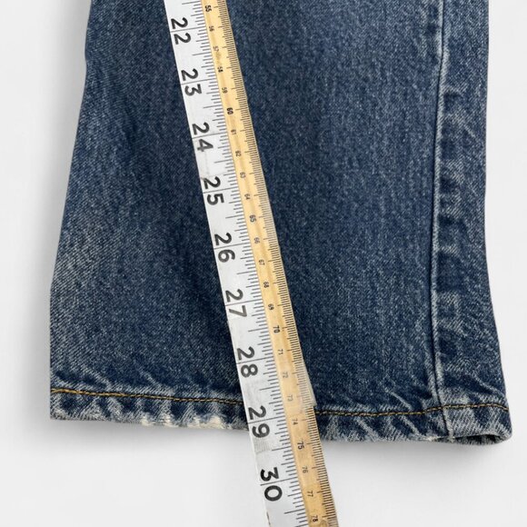 Levi's 505 Men's Blue Denim Jeans Size 34x29 Regular Straight Distressed Vintage - Picture 9 of 14